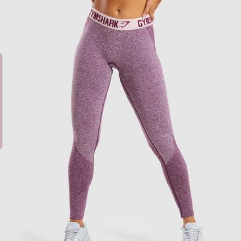 Gymshark Flex Leggings - Dark Ruby Marl/Blush Nude